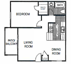 "Arrowhead" 1 bedroom 1 bathroom 670 square feet